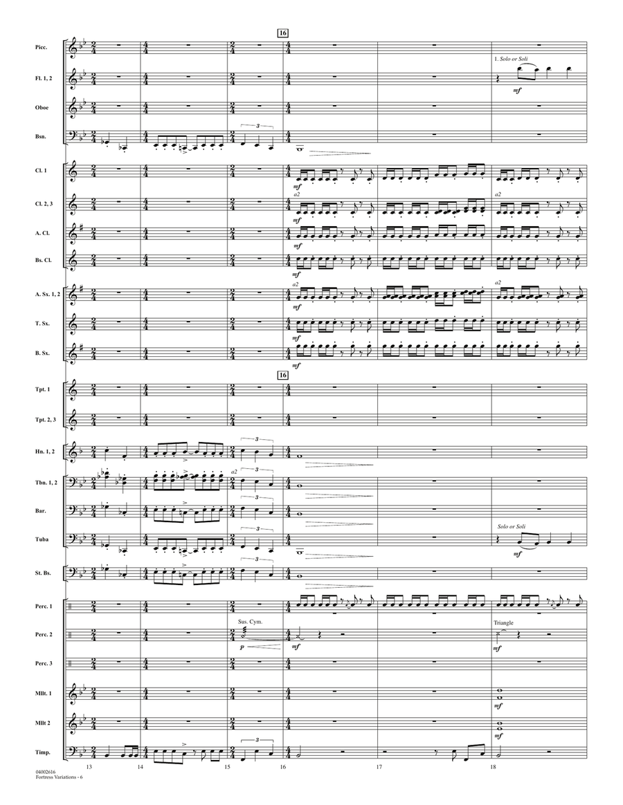 Fortress Variations - Full Score Concert Band scores gallery preview page 5