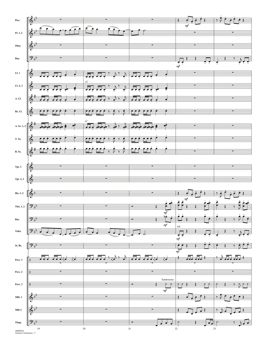 Fortress Variations - Full Score Concert Band scores gallery preview page 6