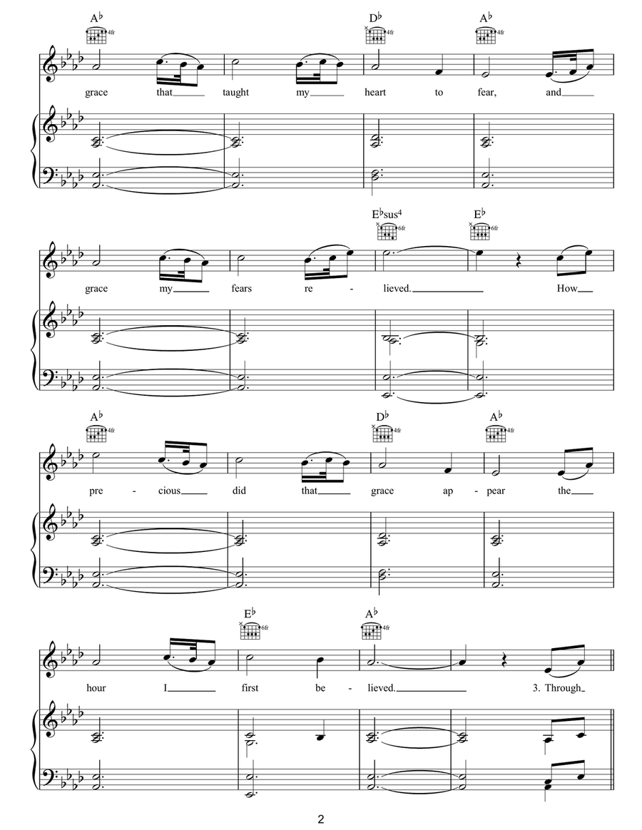 Amazing Grace Amazing Grace Piano, Vocal, Guitar scores gallery preview page 2