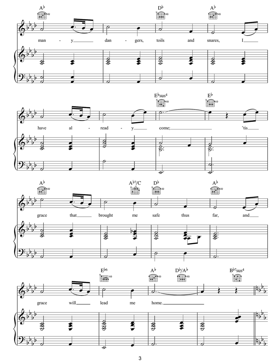 Amazing Grace Amazing Grace Piano, Vocal, Guitar scores gallery preview page 3
