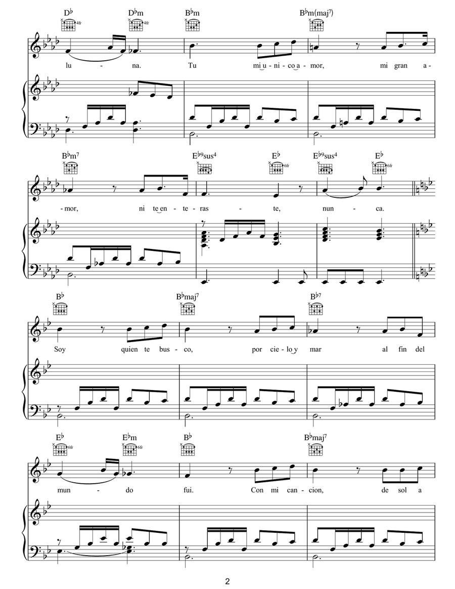 Enamorado Enamorado Piano, Vocal, Guitar scores gallery preview page 2