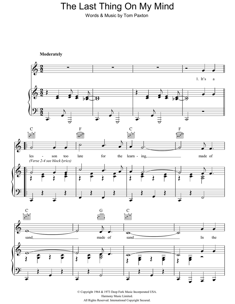 The Last Thing On My Mind Guitar scores gallery preview page 1