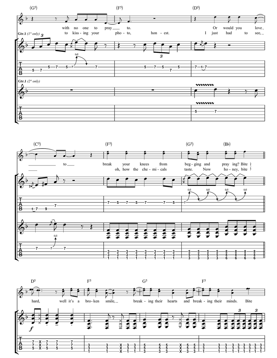 Bite Hard Bite Hard Guitar Tablature scores gallery preview page 3