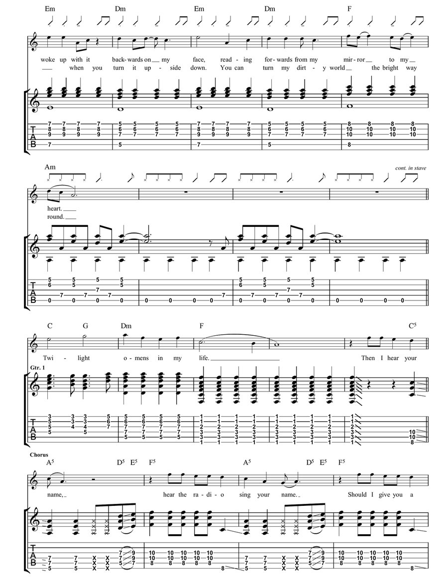 Twilight Omens Twilight Omens Guitar Tablature scores gallery preview page 2