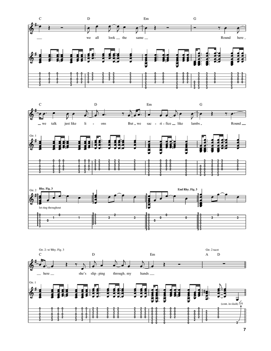 Round Here Round Here Acoustic Guitar scores gallery preview page 3