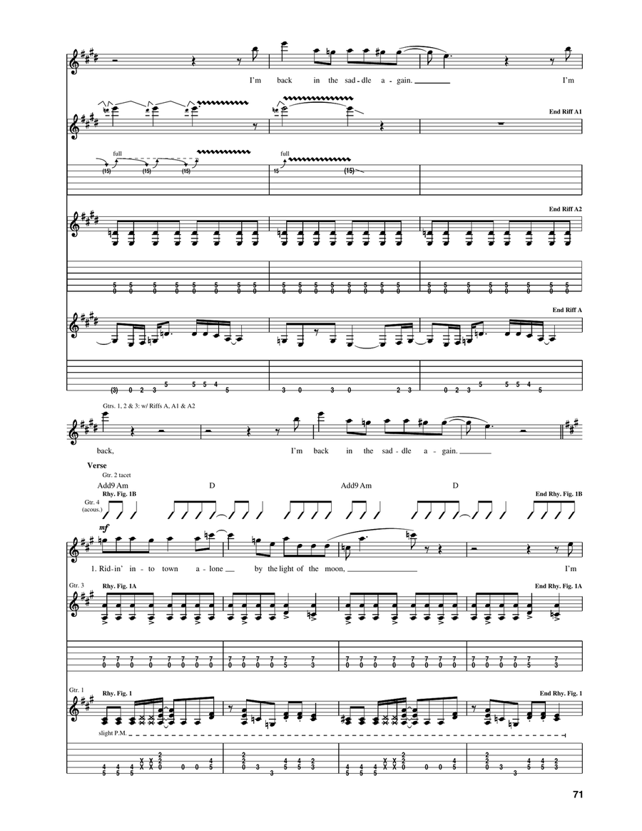 Back In The Saddle Back In The Saddle Acoustic Guitar scores gallery preview page 3