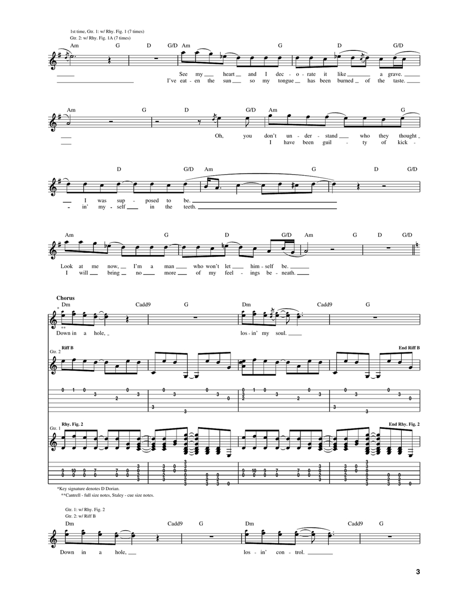 Down In A Hole Down In A Hole Acoustic Guitar scores gallery preview page 3