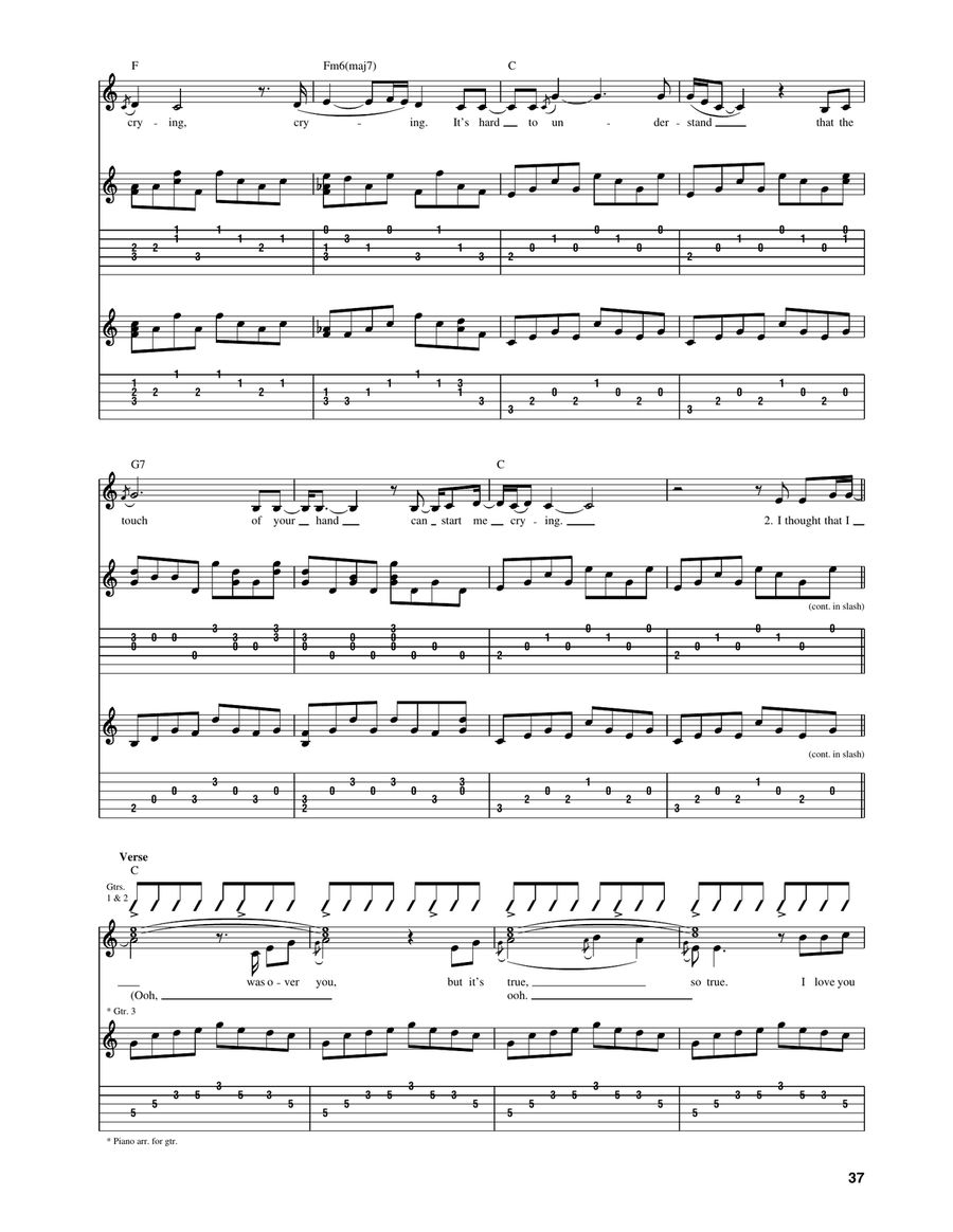 Crying Crying Acoustic Guitar scores gallery preview page 3