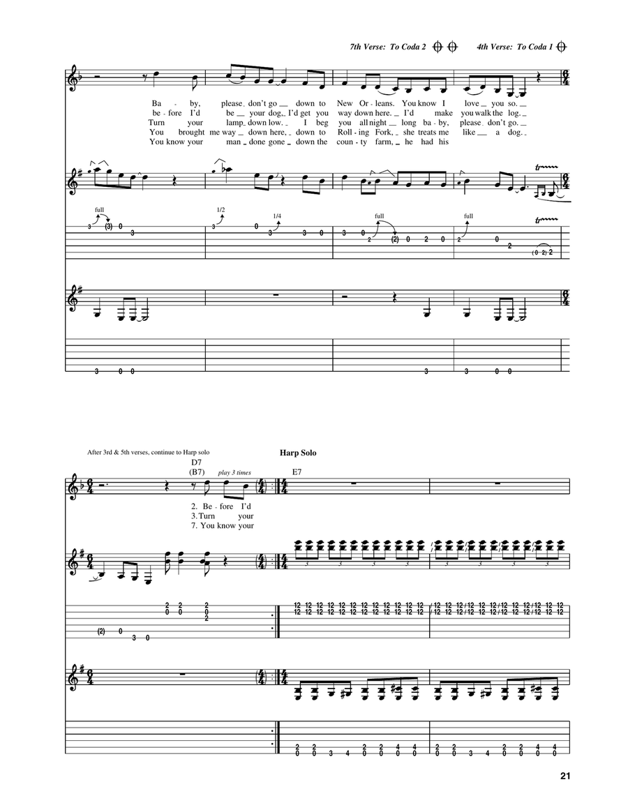 Baby, Please Don't Go Baby, Please Don't Go Acoustic Guitar scores gallery preview page 2
