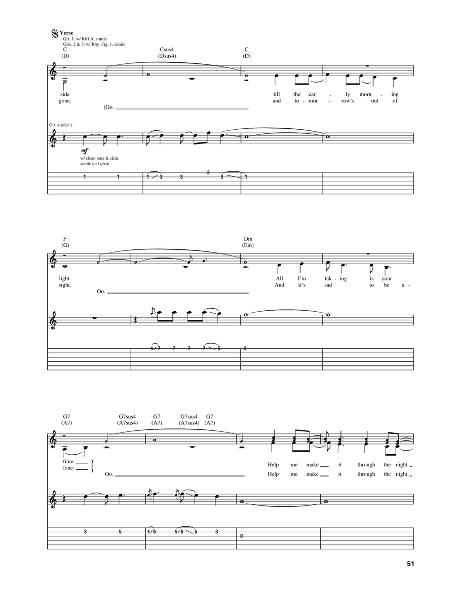 Help Me Make It Through The Night Acoustic Guitar scores gallery preview page 3