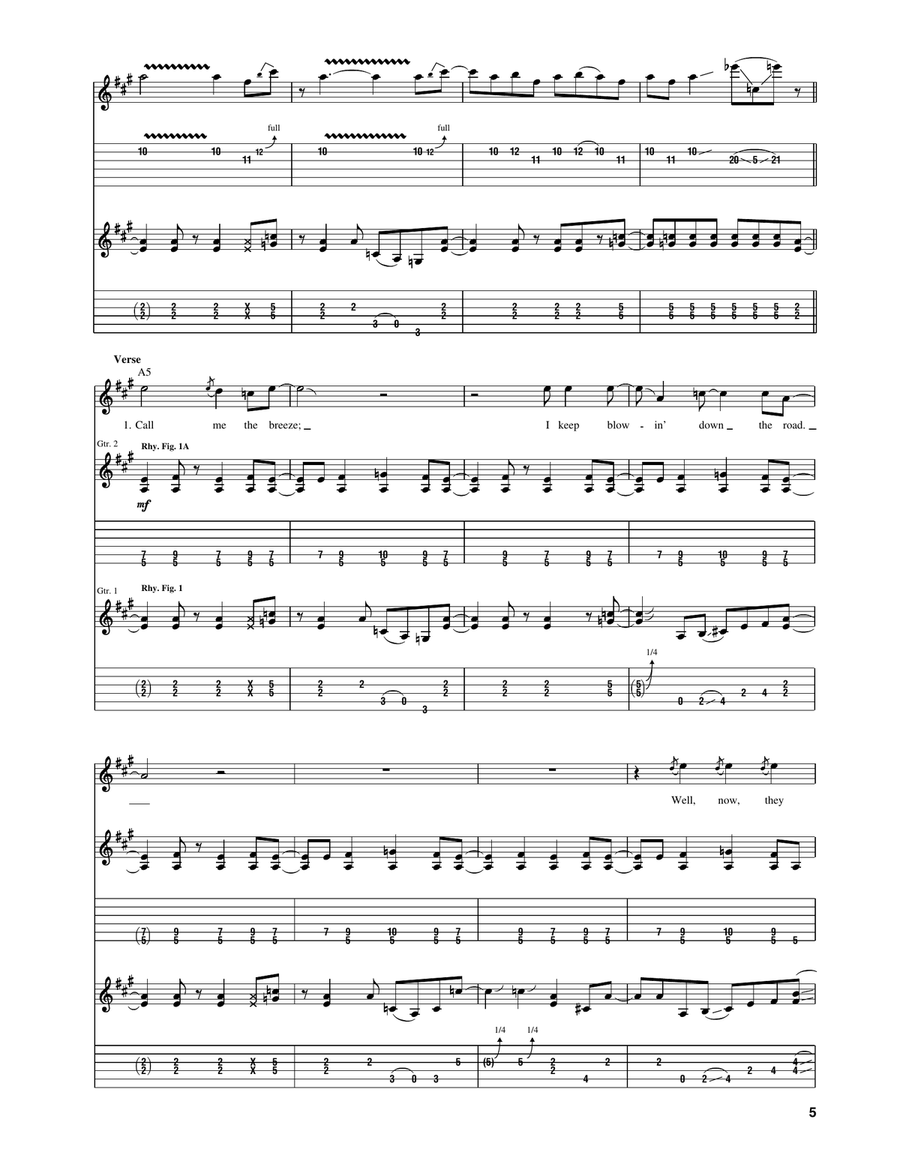 Call Me The Breeze Call Me The Breeze Acoustic Guitar scores gallery preview page 2