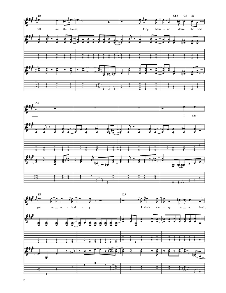 Call Me The Breeze Call Me The Breeze Acoustic Guitar scores gallery preview page 3