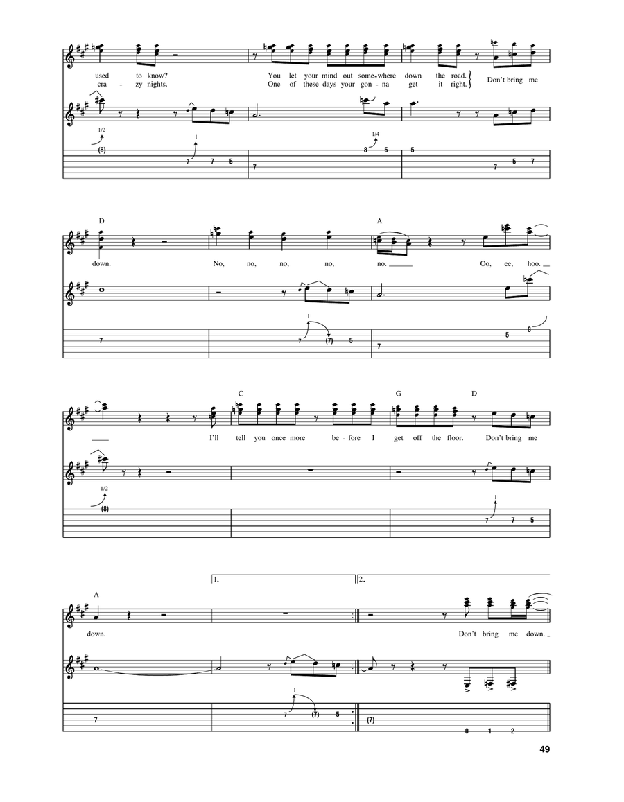 Don't Bring Me Down Don't Bring Me Down Acoustic Guitar scores gallery preview page 4