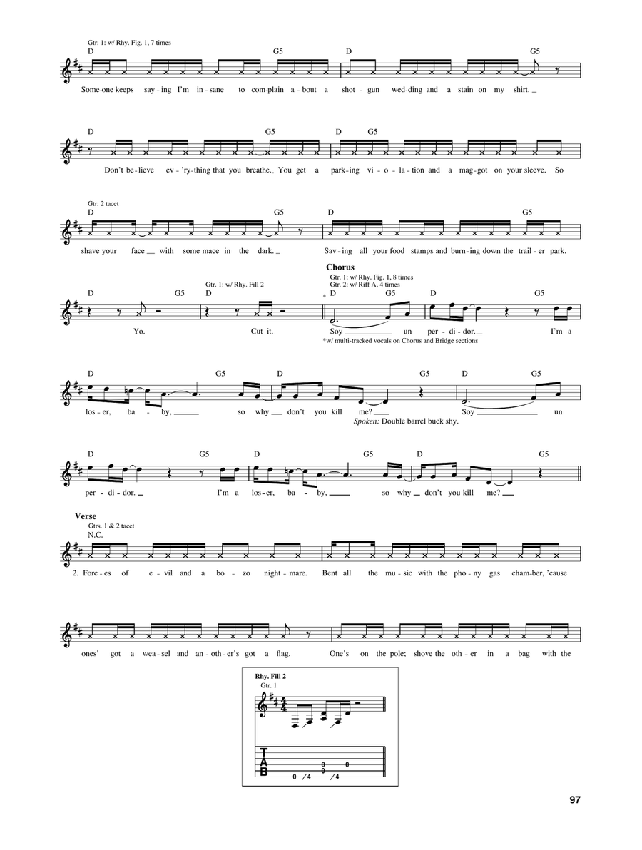 Loser Loser Acoustic Guitar scores gallery preview page 2