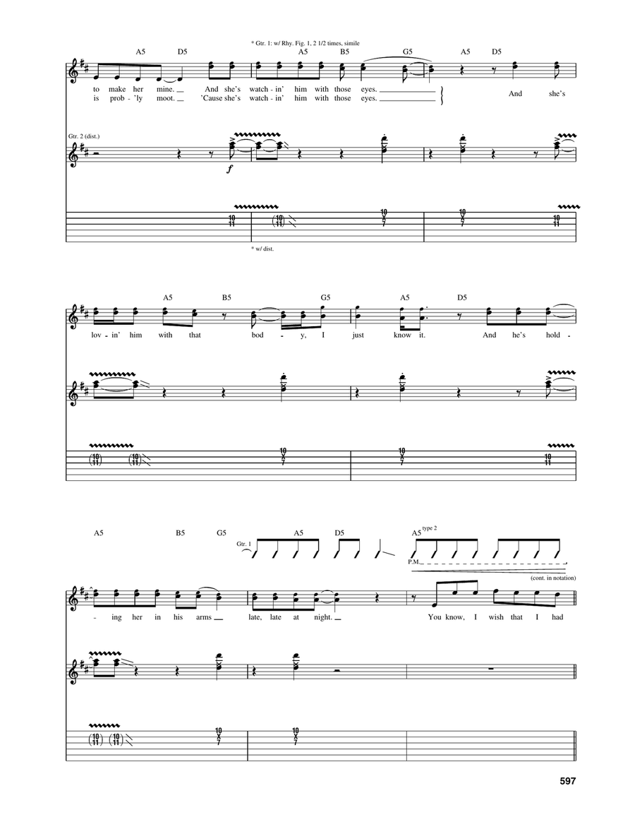 Jessie's Girl Jessie's Girl Acoustic Guitar scores gallery preview page 2