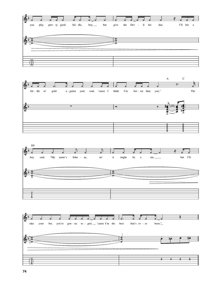 The Devil Went Down To Georgia Acoustic Guitar scores gallery preview page 4