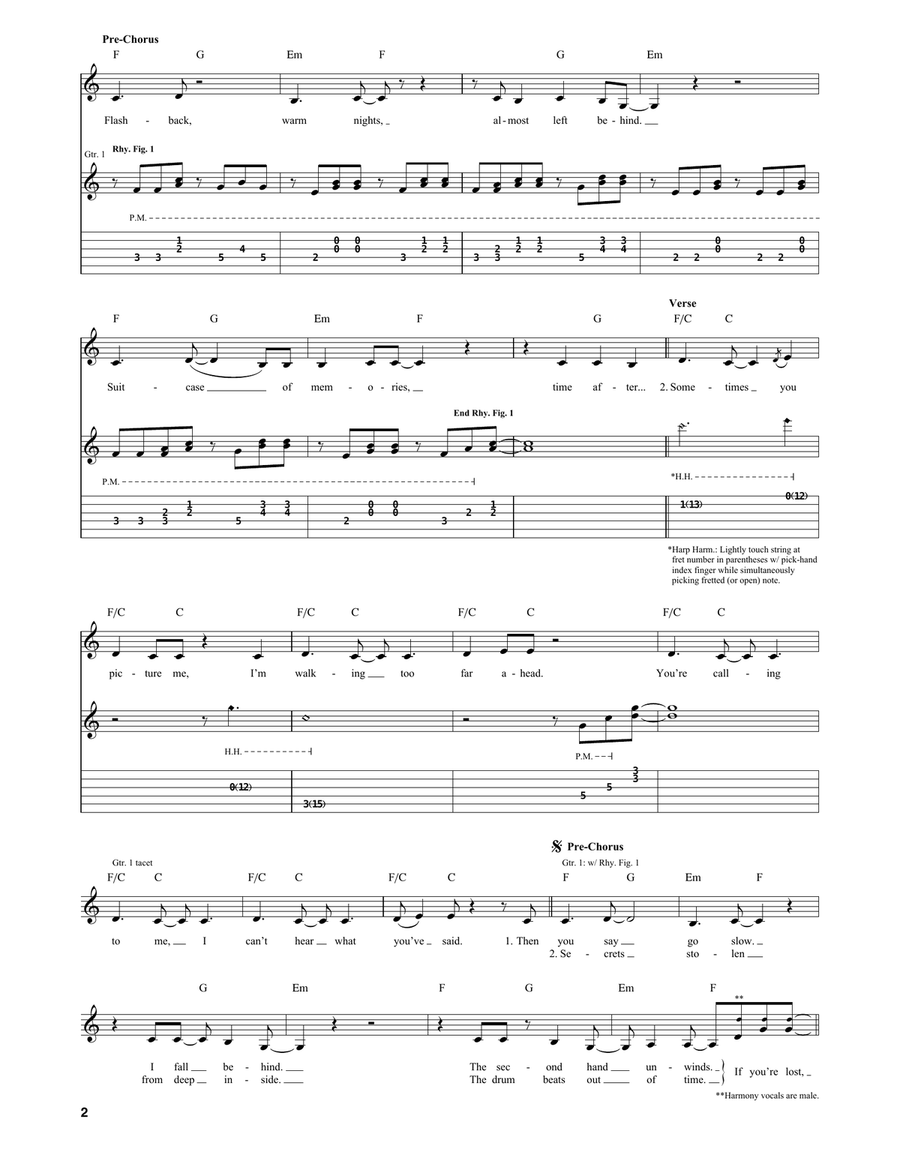 Time After Time Acoustic Guitar scores gallery preview page 2