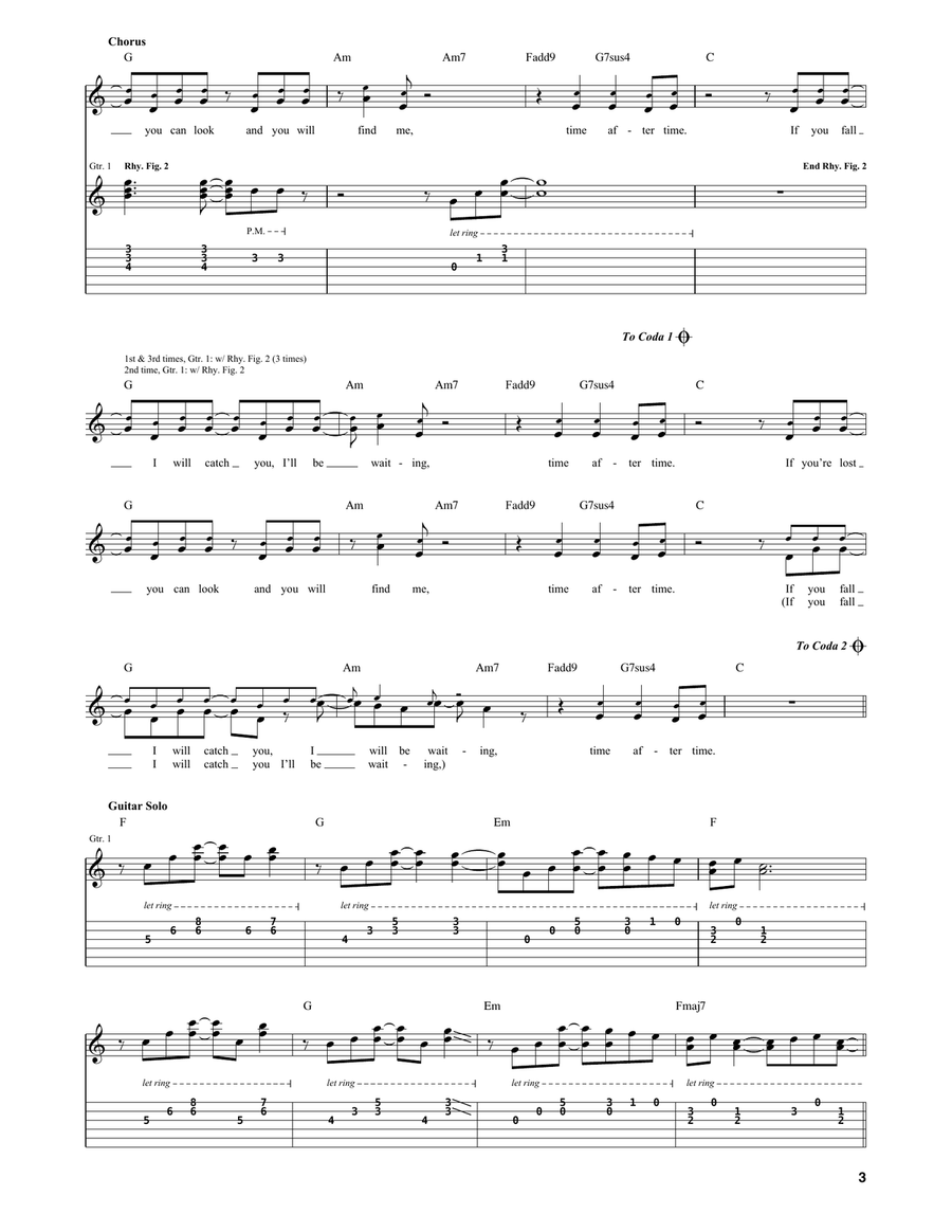 Time After Time Acoustic Guitar scores gallery preview page 3