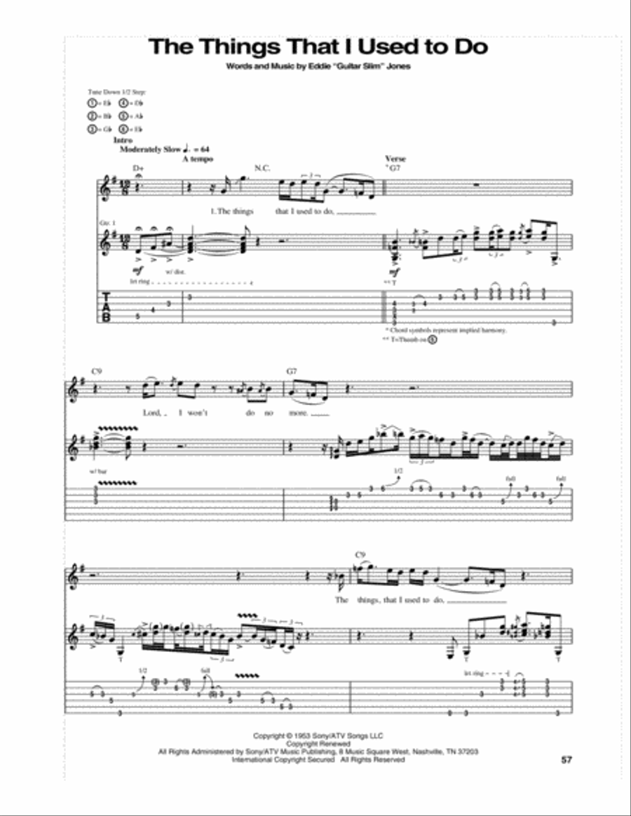 The Things That I Used To Do Electric Guitar scores gallery preview page 1
