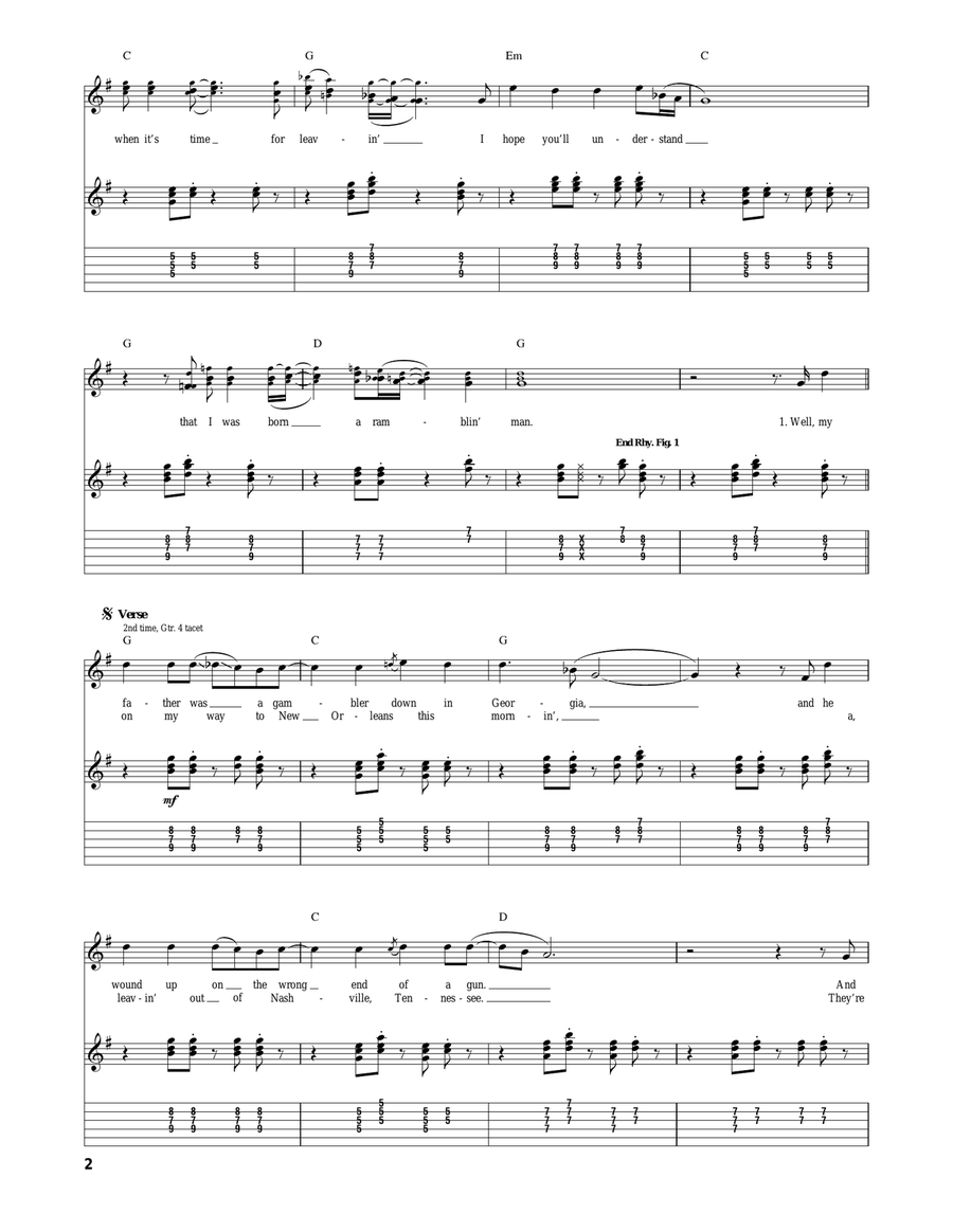 Ramblin' Man Ramblin' Man Acoustic Guitar scores gallery preview page 2