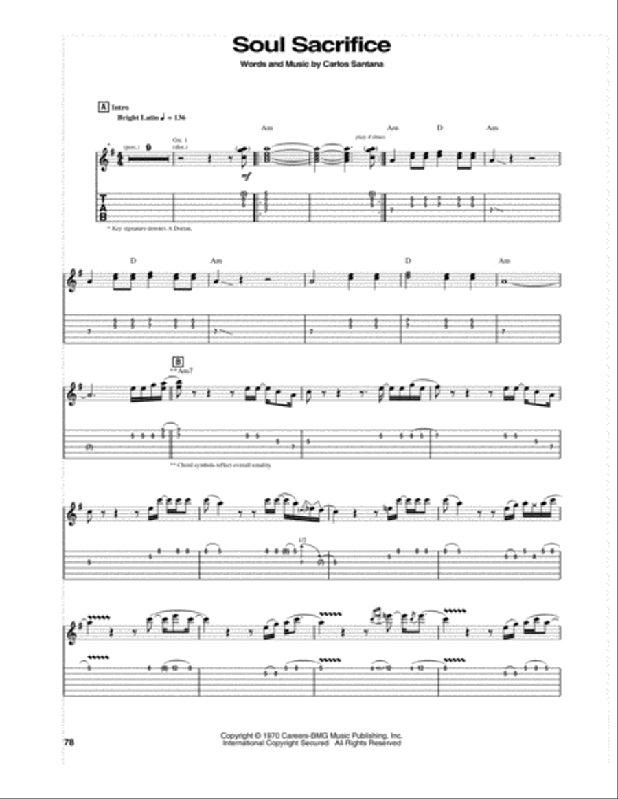 Soul Sacrifice Electric Guitar scores gallery preview page 1