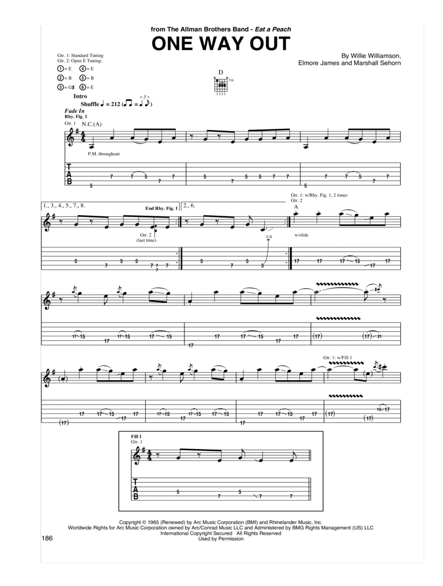 One Way Out Electric Guitar scores gallery preview page 1