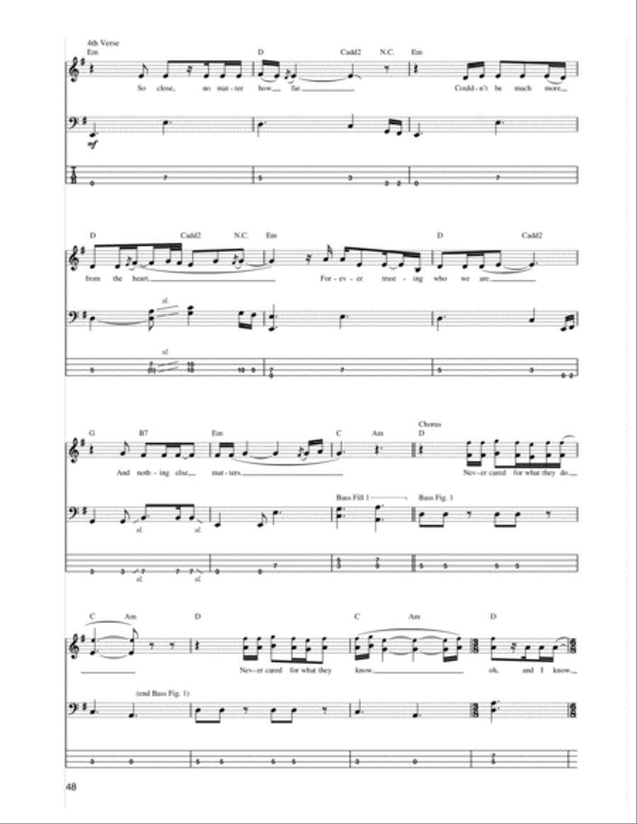 Nothing Else Matters Guitar Tablature scores gallery preview page 2