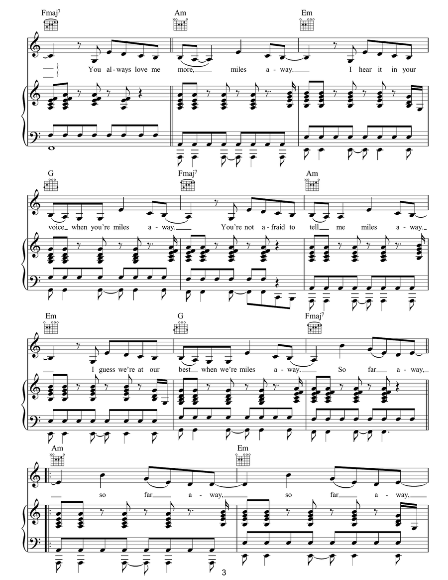 Miles Away Miles Away Acoustic Guitar scores gallery preview page 3