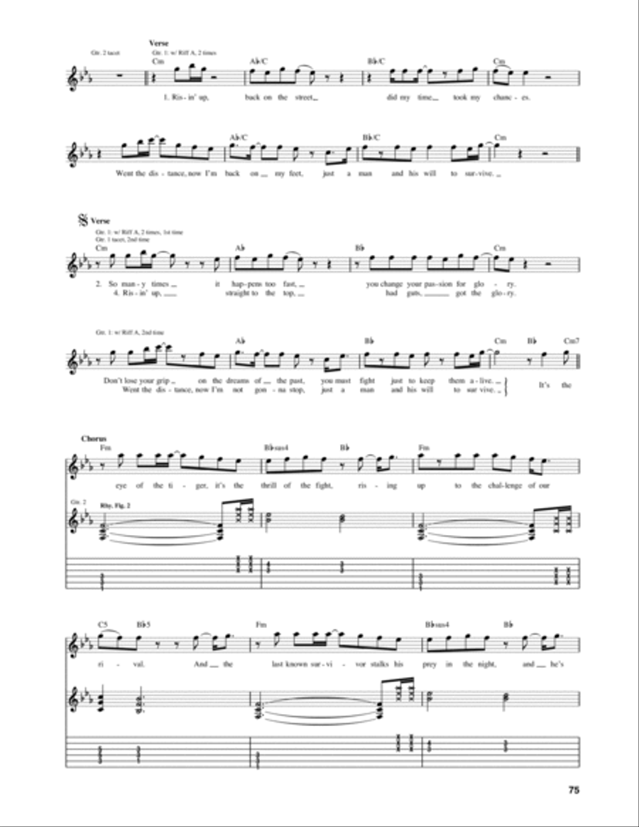Eye Of The Tiger Electric Guitar scores gallery preview page 2
