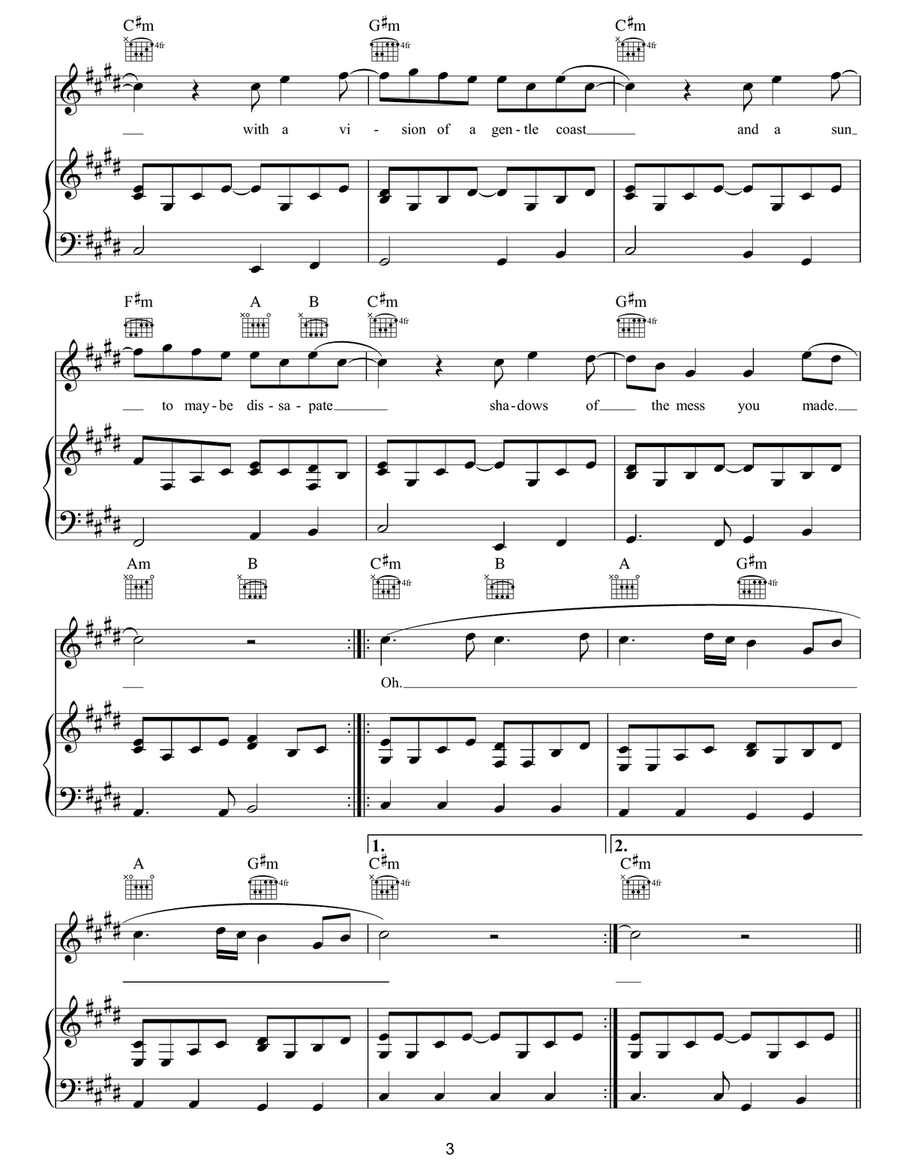 Mykonos Mykonos Piano, Vocal, Guitar scores gallery preview page 3