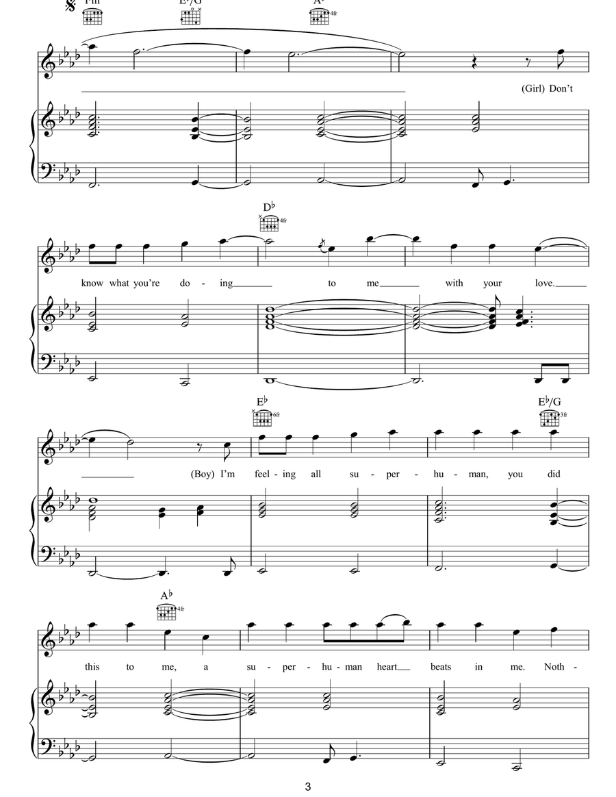 Superhuman Piano, Vocal, Guitar - Digital Sheet Music page 3