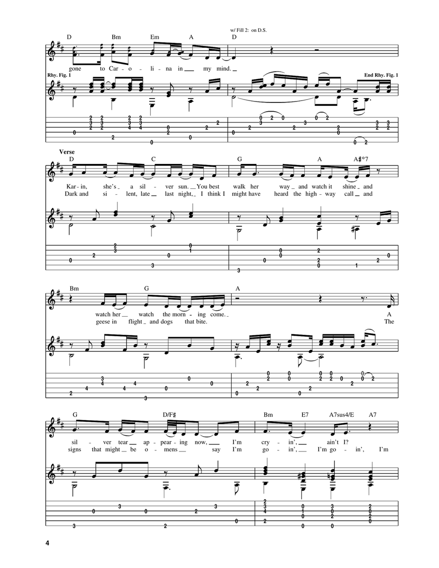 Carolina In My Mind Carolina In My Mind Acoustic Guitar scores gallery preview page 3