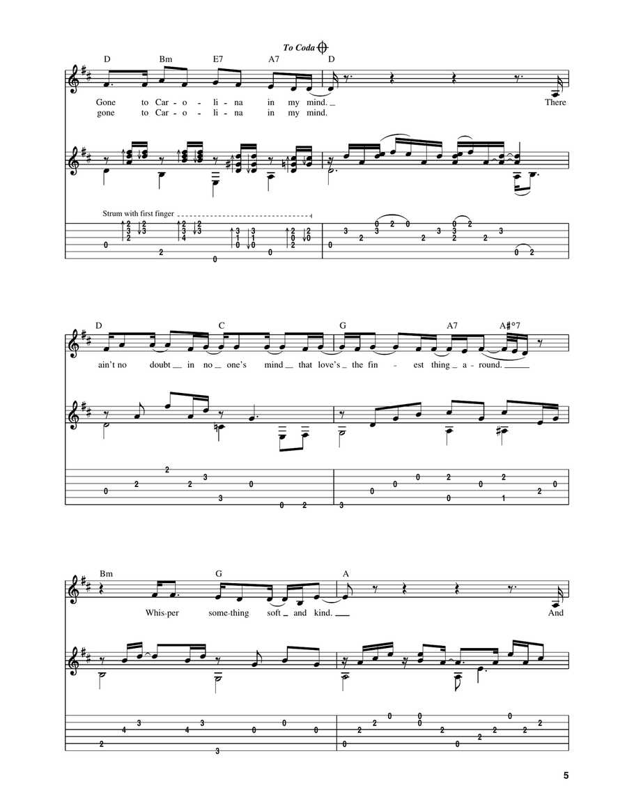 Carolina In My Mind Carolina In My Mind Acoustic Guitar scores gallery preview page 4