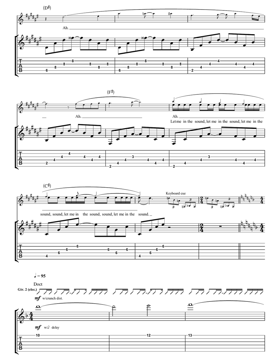 Fez-Being Born Fez-Being Born Guitar Tablature scores gallery preview page 2