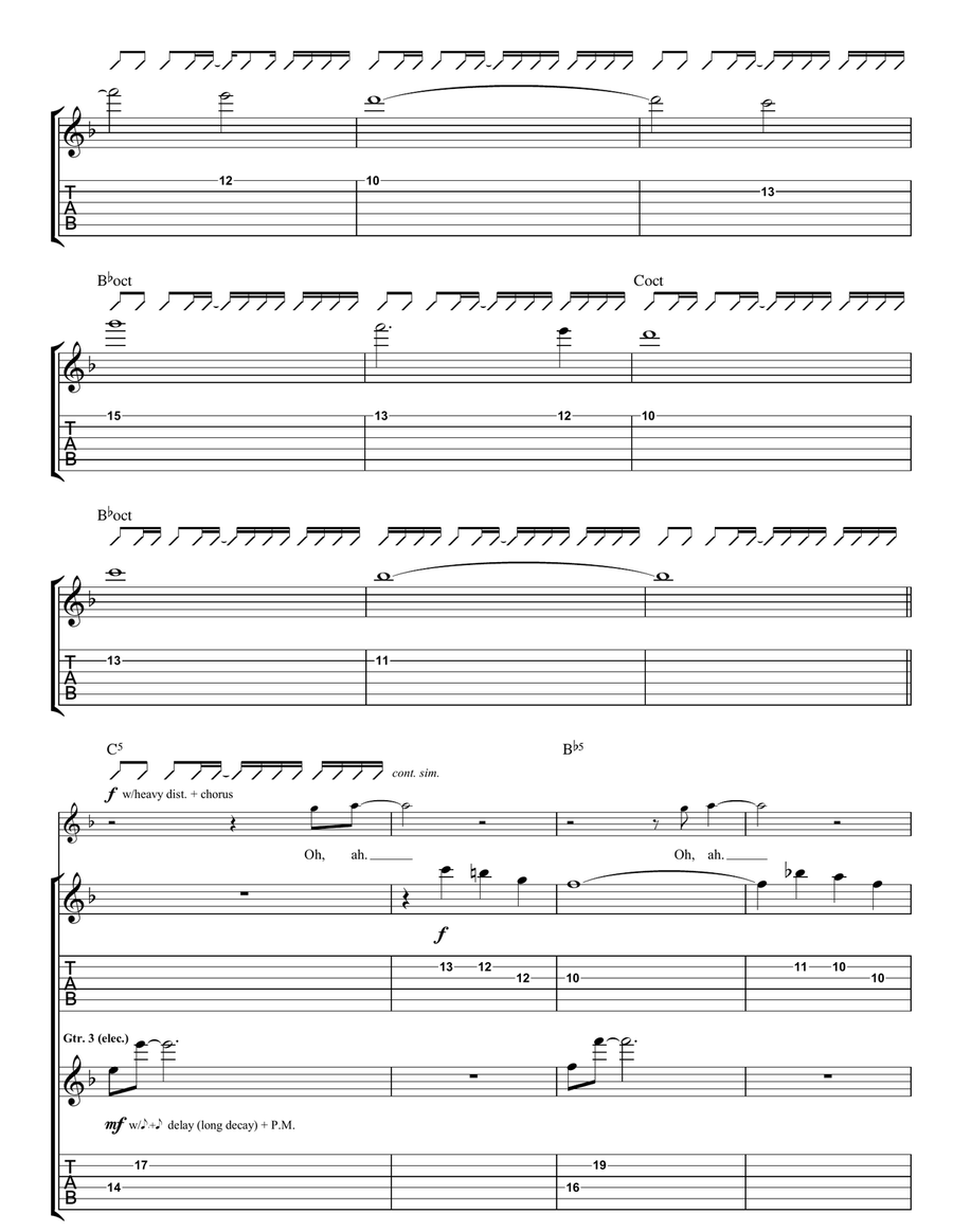Fez-Being Born Fez-Being Born Guitar Tablature scores gallery preview page 3