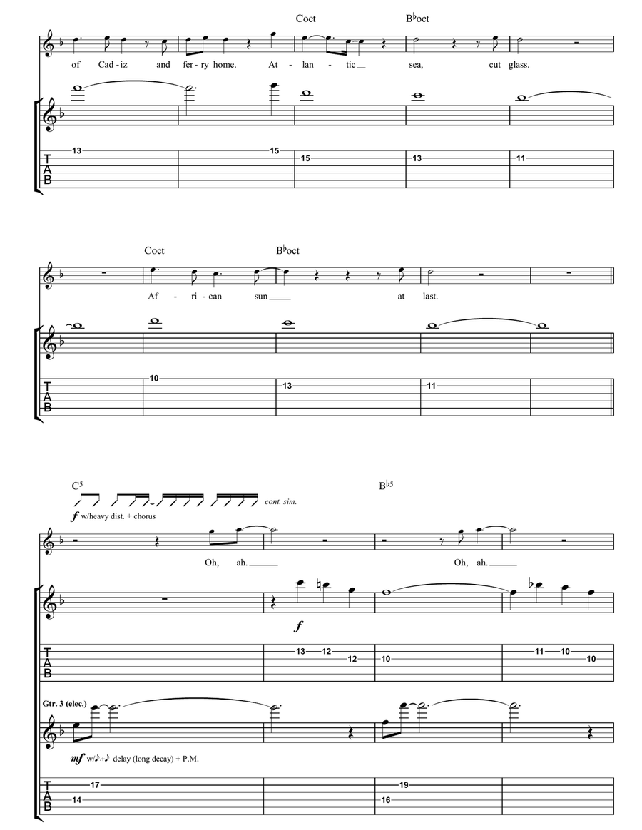 Fez-Being Born Fez-Being Born Guitar Tablature scores gallery preview page 5