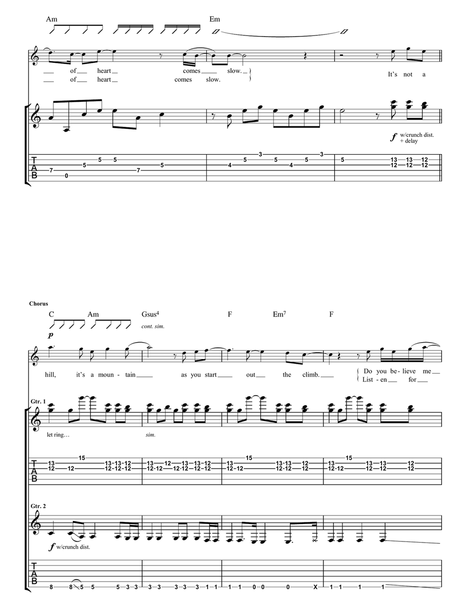 I'll Go Crazy If I Don't Go Crazy Tonight Guitar Tablature scores gallery preview page 4