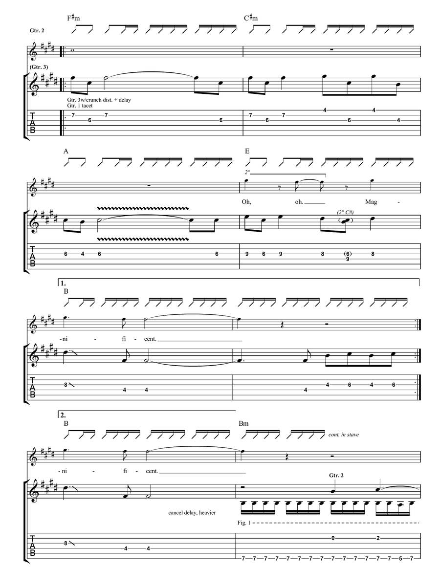 Magnificent Magnificent Guitar Tablature scores gallery preview page 2