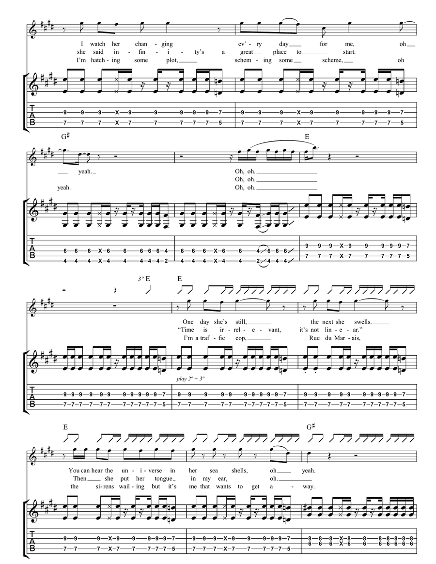 No Line On The Horizon No Line On The Horizon Guitar Tablature scores gallery preview page 2