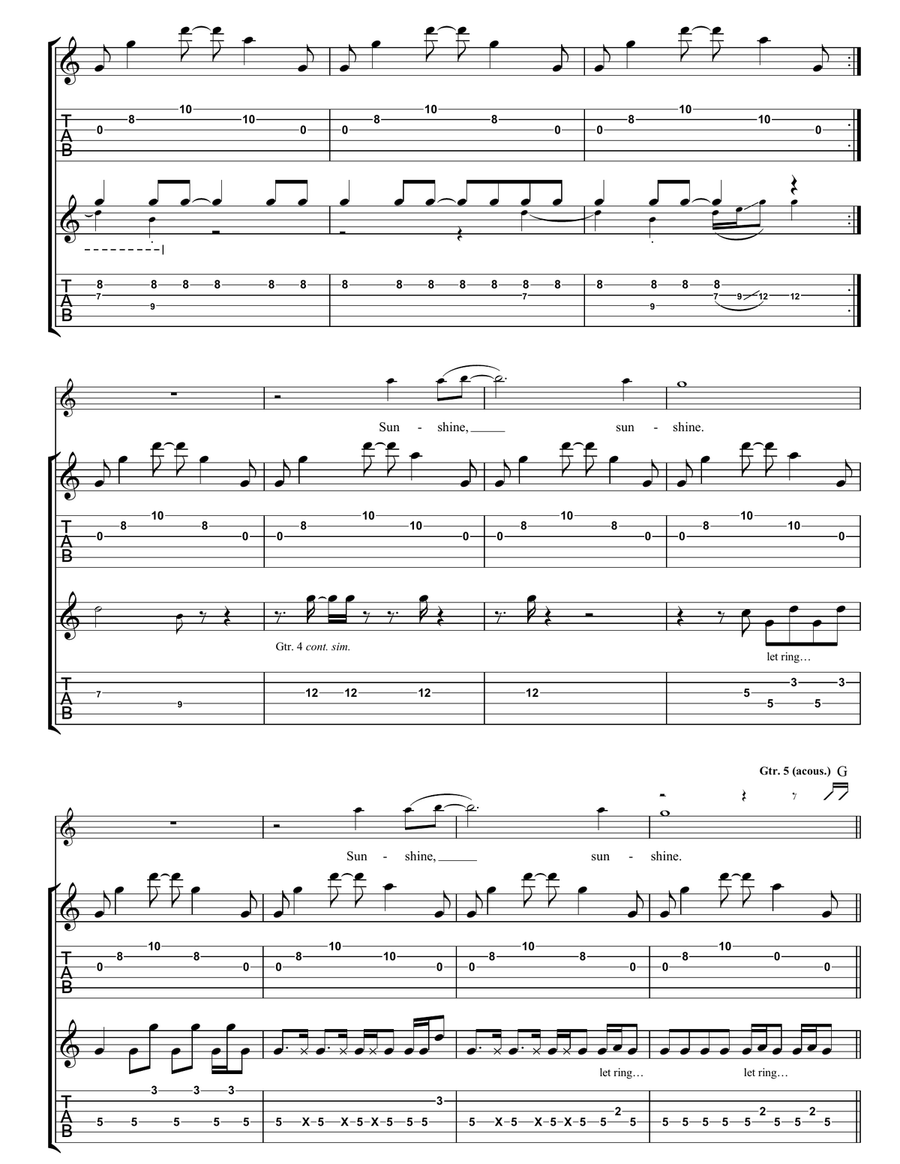 Unknown Caller Unknown Caller Guitar Tablature scores gallery preview page 2