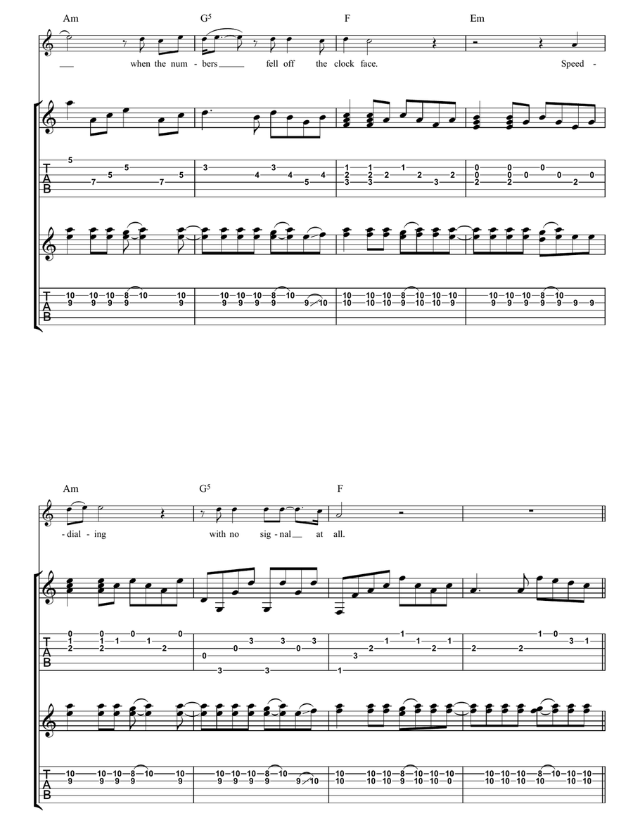 Unknown Caller Unknown Caller Guitar Tablature scores gallery preview page 5