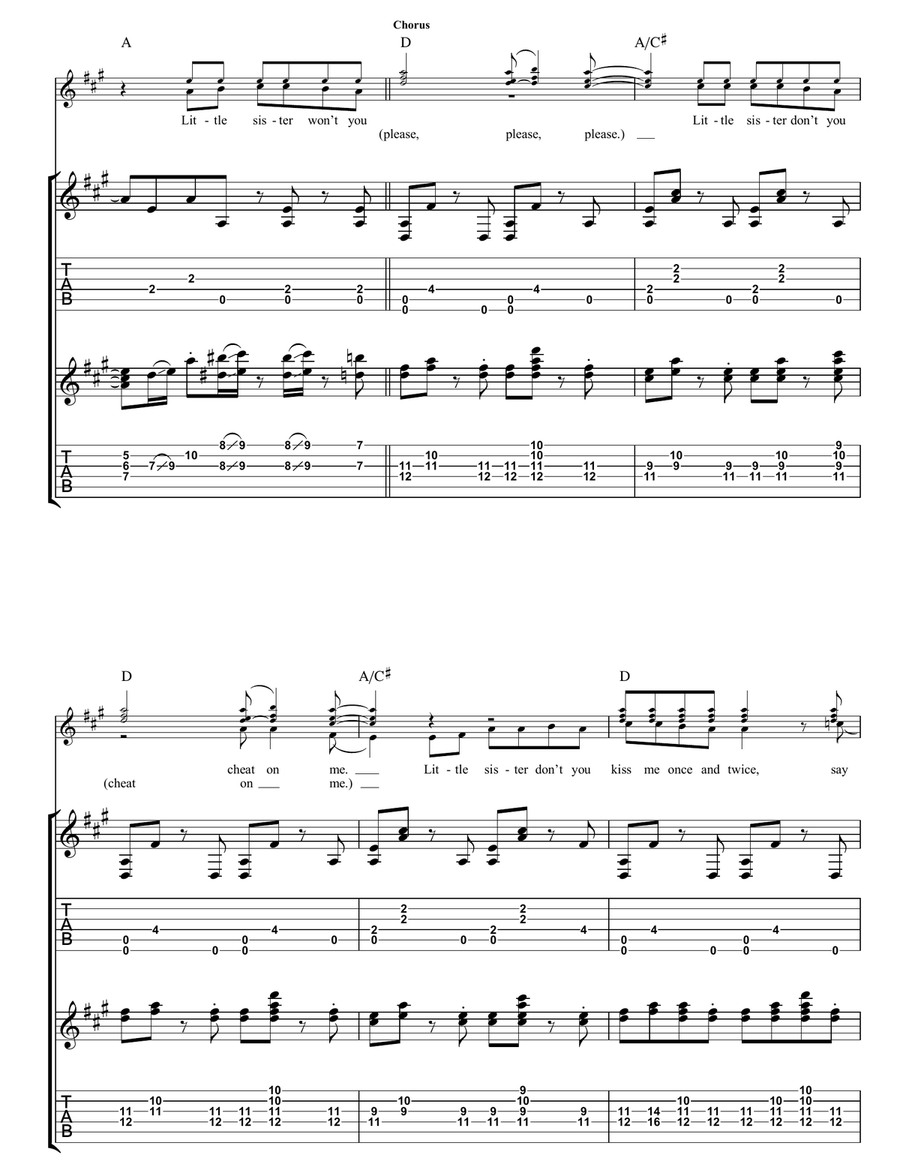 Little Sister Little Sister Acoustic Guitar scores gallery preview page 2