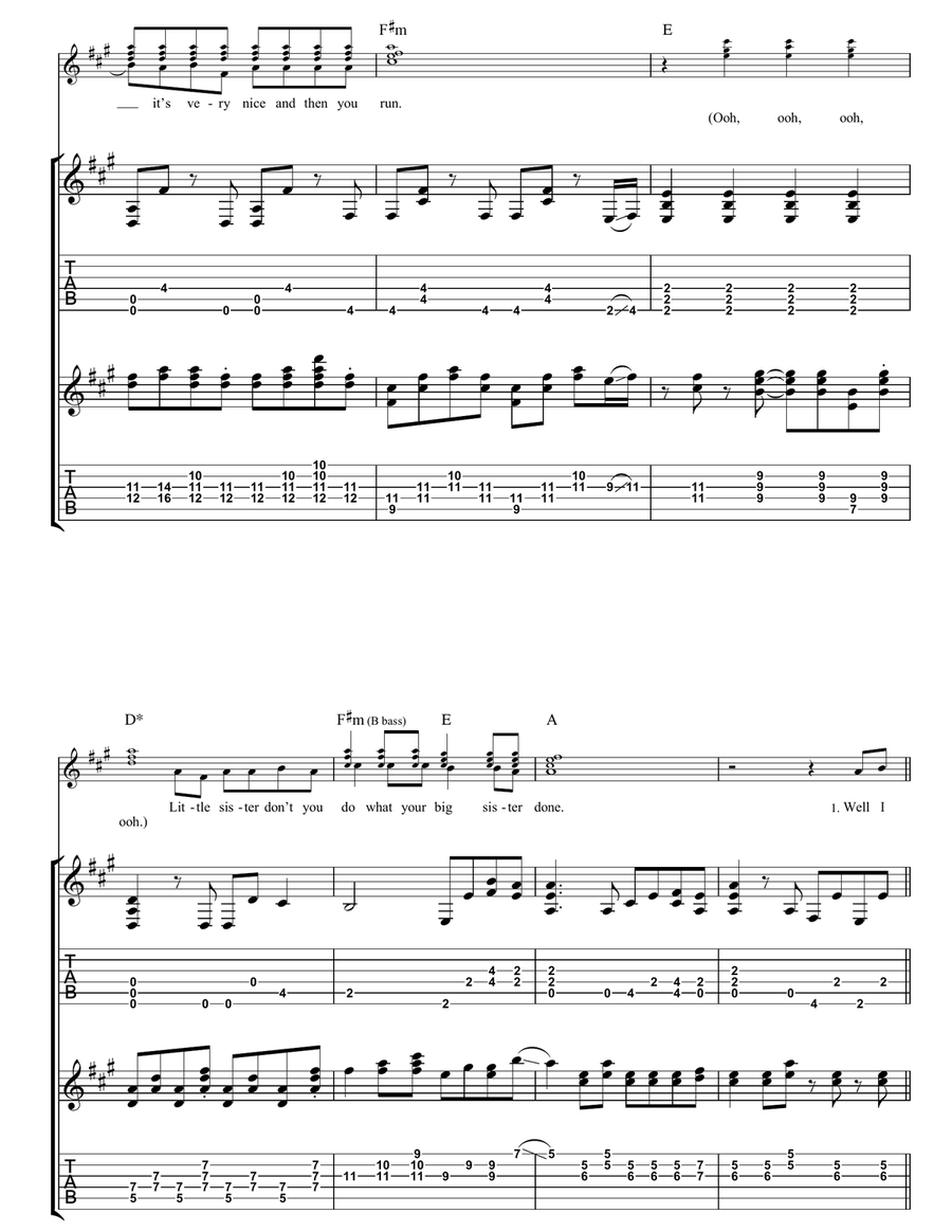Little Sister Little Sister Acoustic Guitar scores gallery preview page 3