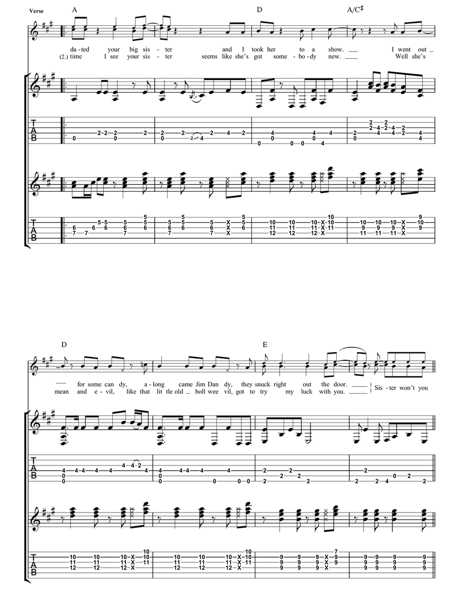 Little Sister Little Sister Acoustic Guitar scores gallery preview page 4
