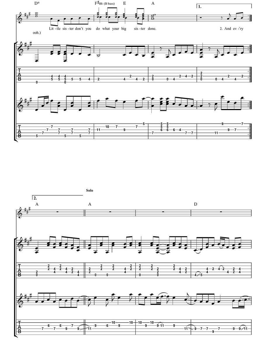 Little Sister Little Sister Acoustic Guitar scores gallery preview page 6