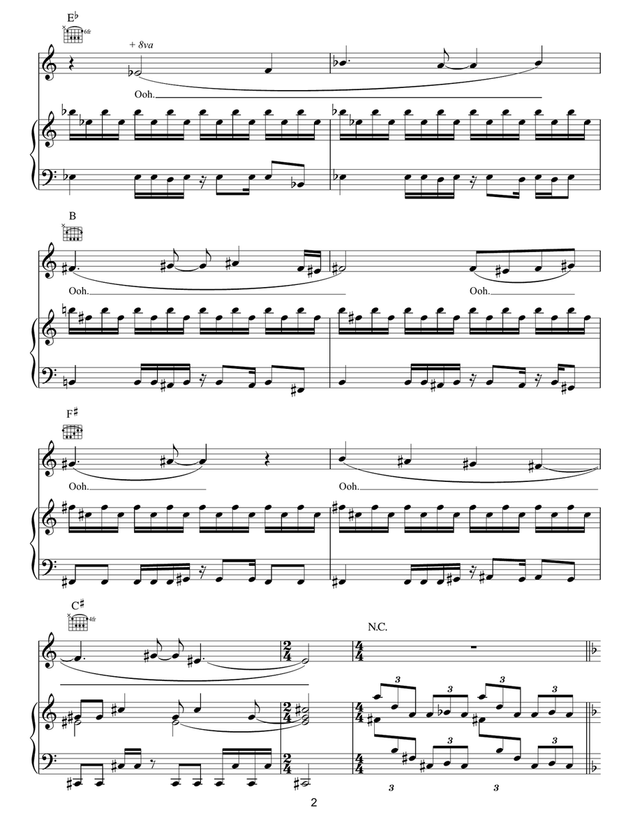 Fez-Being Born Fez-Being Born Piano, Vocal, Guitar scores gallery preview page 2