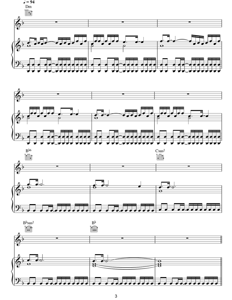 Fez-Being Born Fez-Being Born Piano, Vocal, Guitar scores gallery preview page 3