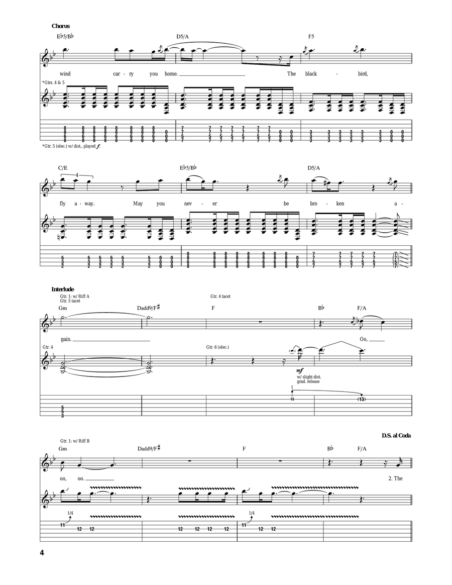 Blackbird Blackbird Acoustic Guitar scores gallery preview page 4