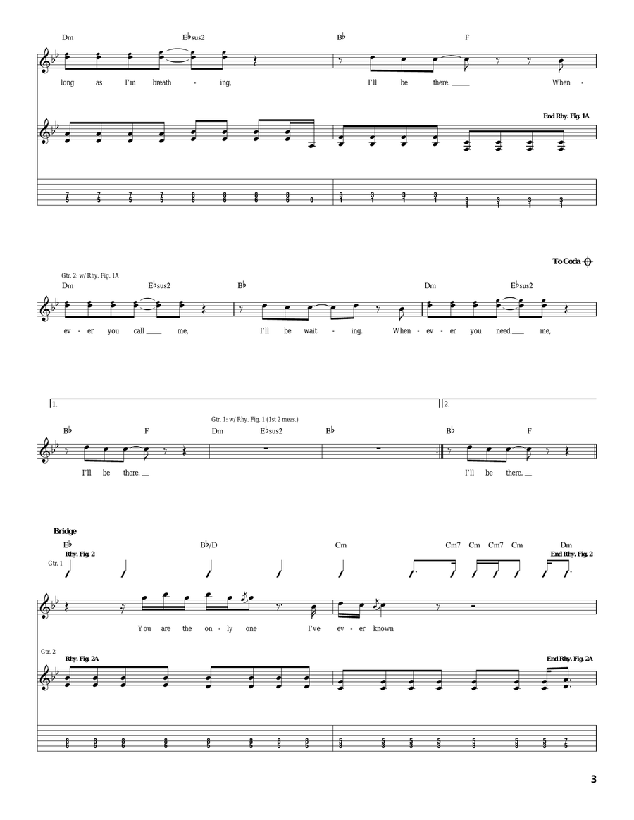 I'll Be Waiting I'll Be Waiting Acoustic Guitar scores gallery preview page 3
