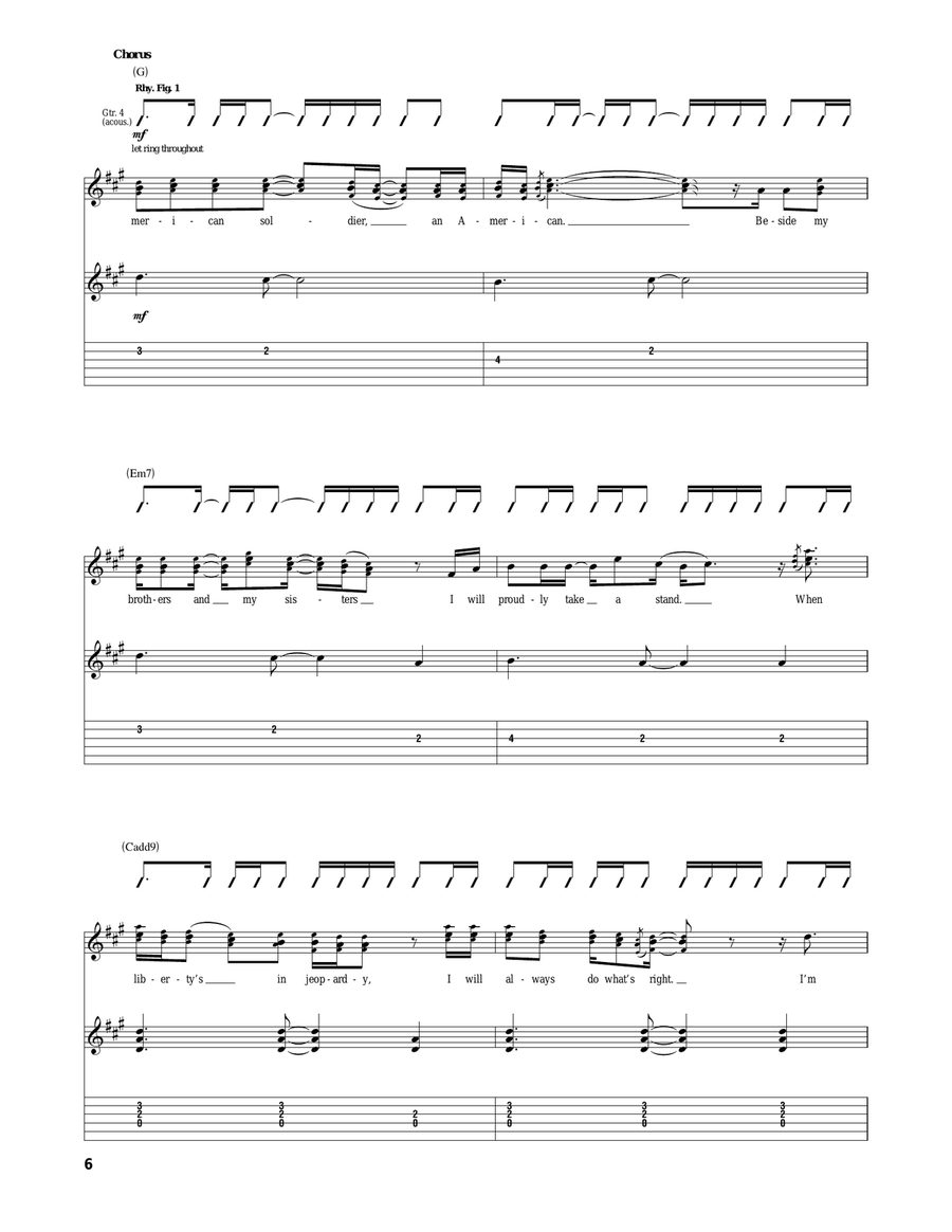 American Soldier American Soldier Acoustic Guitar scores gallery preview page 6
